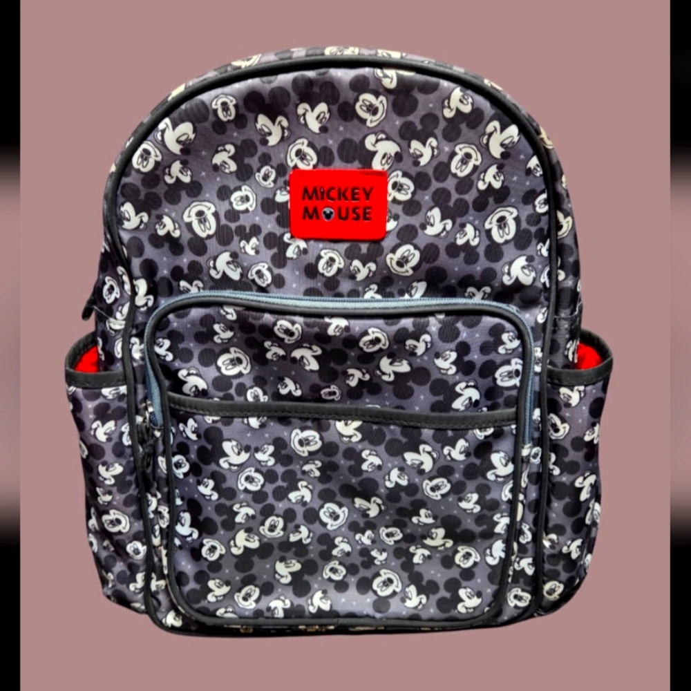 Mickey Mouse⭐️ Kids Backpack - Black, White & Red (2 For 1, Xtra Mickey Bag) GUC